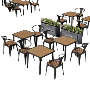 Muebles de Restaurante Resistentes al Agua, a la Corrosión y al Sol, para Uso Comercial en Hoteles, Diseño Moderno, Madera Plástica, Comedor Exterior - Product Image 1