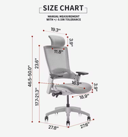 Chaise de bureau ergonomique haut de gamme avec accoudoirs 4D, appui-tête 3D réglable, design moderne, dossier en maille, chaise de direction UE/LAIAN Home Management