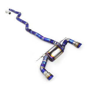 Sistema de escape de coche de titanio YOOKING para <span class=keywords><strong>BMW</strong></span> <span class=keywords><strong>M140</strong></span> M140i F20 B58 3,0 T 2017-2019 3,5 pulgadas silenciador de tubo único catback - Product Image 1