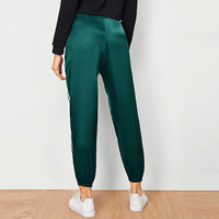 Pantalon de sport en Satin, taille élastique, à rayures, pour femme, nouvelle collection printemps