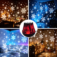 Projecteur LED de Noël alimenté par USB, ABS, à changement de couleur, motifs rotatifs dynamiques, 16 diapositives à thème, cheminée, nuit, Halloween