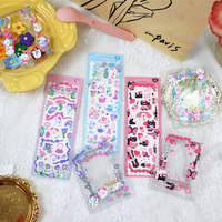 Impression d'autocollants transparents en vinyle découpés à la forme, paillettes brillantes, style coréen kawaii, mignons, pour ordinateur portable, coque de téléphone, feuille d'autocollants décoratifs