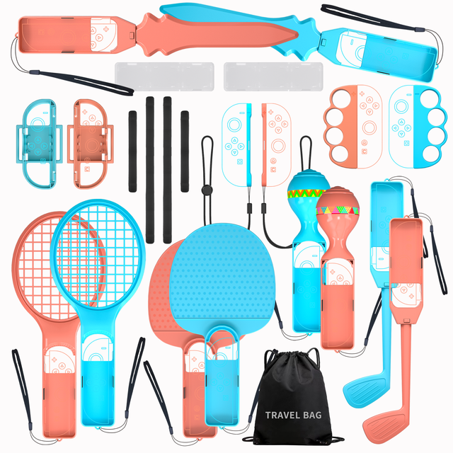 All-in-One Somatosensory Kit for Switch 2 23pcs Sports Bundle with Large Capacity EVA Carry Bag for Travel Gaming Experience
