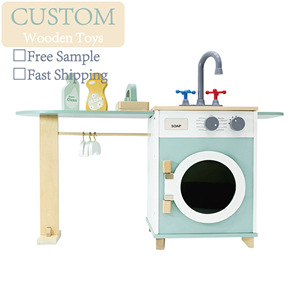 <span class=keywords><strong>Giocattolo</strong></span> per Bambini in Legno Personalizzato a Forma di <span class=keywords><strong>Lavatrice</strong></span> con Copertura Antipolvere ad Asciugatura Rapida e Assorbente d'Acqua - Product Image 1