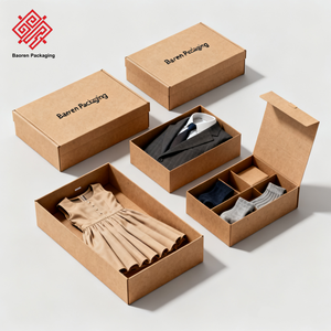 Baoren Comercio electrónico lujo magnético ropa vestidos zapatos calcetín piel envío caja embalaje con logotipo venta al por mayor caja misteriosa ropa - Product Image 6