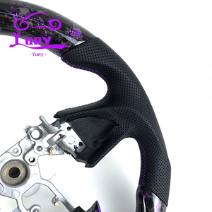 Volant de voiture en fibre de carbone forgé sur mesure avec des fragments violets pour Infiniti Q50 Q50L Q50s Q60 Q50 Style de course Red-sport - Product Image 5