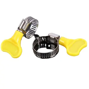 2024 PUX Non Perforated Worm Drive Easy Twist Turn Key Butterfly Handle Plastic Handle Thumb Screw Hose Clamp Hose Clip