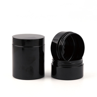 En gros Large Bouche 4oz 120ml 120g noir en plastique PET pots avec des couvercles pour le stockage des aliments, conteneur d'emballage cosmétique