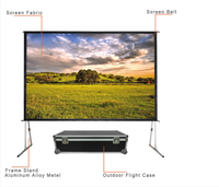 Écran de projection intérieur extérieur HD 4K de 120 pouces 16:9 pour écran de projecteur à pliage rapide 3D de cinéma maison