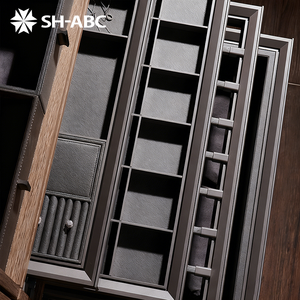 กล่องเก็บเครื่องประดับหนัง SH-ABC แบบลิ้นชักสำหรับตู้เสื้อผ้า ช่องใส่ของสำหรับต่างหู แหวน นาฬิกา และสร้อยคอ - Product Image 3