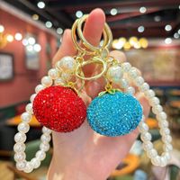 NIEUWE simulatie fruitklei strass pompoen sleutelhanger mode minimalistische kleine accessoire elegante tas charme voor dames handtas