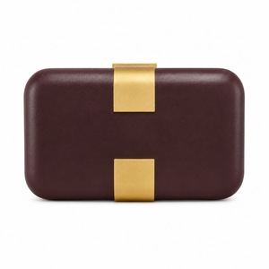 Pochette Elegante Quadrata in PU con Chiusura in Metallo Dorato, Borsa <span class=keywords><strong>da</strong></span> <span class=keywords><strong>Sera</strong></span> Rigida Nera per Matrimoni, Balli e Cocktail - Product Image 4