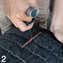 Kit Profesional de Reparación de Neumáticos sin Cámara, Herramienta de Reparación de Pinchazos para Motocicletas, Automóviles y Vehículos Todoterreno (con Agujas de Inserción de Acero y Escariador) - Product Image 6