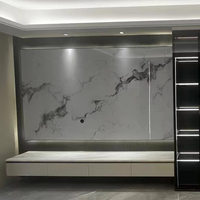 Panneau UV de mur 3D de feuille à haute brillance décorative de PVC de marbre pour d'intérieur