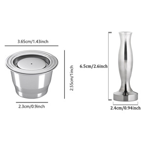 Capsules de café réutilisables en acier inoxydable pour machines Nespresso, matériau 304 compatible avec le système Nespresso - Product Image 4