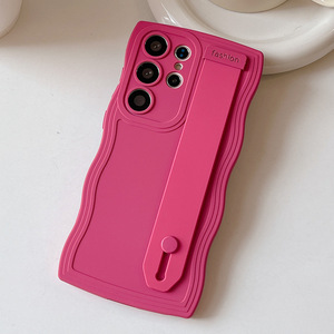 Custodia posteriore in TPU morbido con cinturino da polso colorato a onde grandi stile Ins per Samsung <span class=keywords><strong>Galaxy</strong></span> S26 S25 S24 Ultra Plus S21 FE A33 A15 A05S M14 - Product Image 3