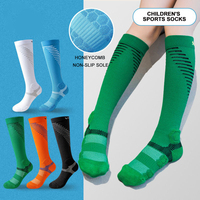 Chaussettes de sport professionnelles montantes pour enfants, en nylon tricoté, à semelle éponge, séchage rapide, antibactériennes, pour football et course à pied, ODM