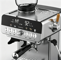 Mesin Pembuat Kopi Mini Italia Semi-Otomatis Dual Boiler dengan Layar Sentuh Berwarna dan Penggiling Kopi