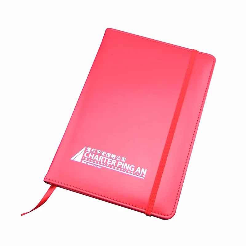 Produttore personalizzato impronta oro sliver logo bende elastiche in pelle rilievo per notebook logo con fascia elastica
