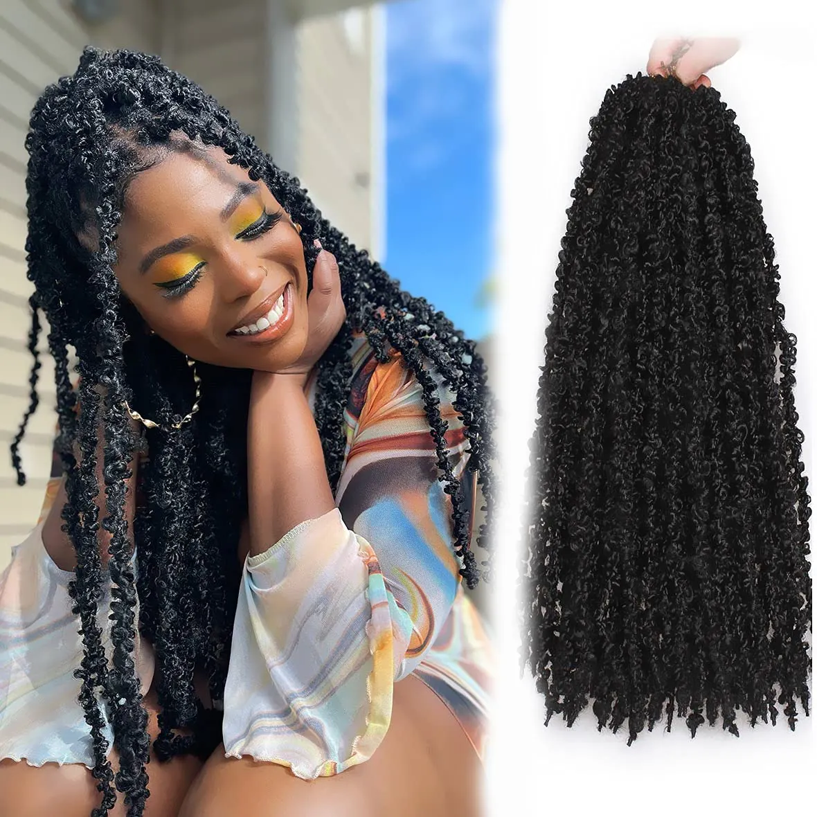 14 18 24 28 36 Crochet Mềm Faux Locs Tóc Tổng Hợp Locs Giật Gân