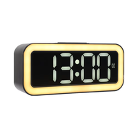 Jam Alarm Desktop listrik layar LED kustom Modern pabrikan bel yang dapat disesuaikan untuk penggunaan rumah kantor atau kamar tidur