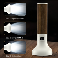 Lampe torche vintage en alliage d'aluminium à grain de bois LED, portable, puissante, lumineuse, étanche, pour le camping et les aventures