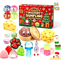 Produit phare : Boîte mystère de jouets squishy de Noël – Assortiment varié de jouets squishy en forme de dumpling pour cadeaux de Noël