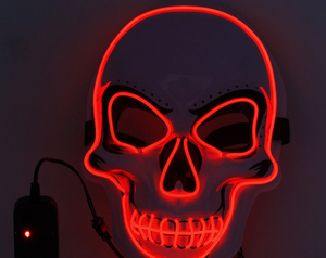 หน้ากากพีวีซีสำหรับปาร์ตี้ฮาโลวีนปาร์ตี้หน้ากาก LED สีเดียวสำหรับตัวตลกไฟเย็น - Product Image 5