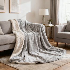 Double Sided Sherpa Fleece <strong>Blanket</strong> <strong>Extra</strong> Thick Plush Reversible Winter <strong>Throw</strong> <strong>Blanket</strong> and <strong>Large</strong> Couch Cover - Product Image 6