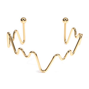 Nuovo bracciale alla moda polsino fuso 18K PVD placcato oro in acciaio inox Tendril bracciale a onda bracciale per donna gioielli regalo - Product Image 2