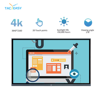 Tableau blanc interactif tactile infrarouge Android 4K de 65, 75 et 86 pouces tout-en-un pour l'éducation en classe