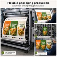 Sachet Doypack Personnalisé Imprimé pour Légumes, Refermable avec Fermeture Éclair, pour Emballage de Légumes Croustillants, Sac Stratifié Brillant