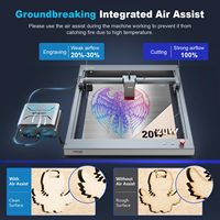 ORTUR-Graveur Laser Master 3 avec 50L Air Assist, sortie 20W, 20000 mm/min, vitesse rapide, contrôle d'application, machine à graver