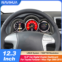 NaviHua Nouveau tableau de bord numérique pour voiture pour Toyota Hilux Vigo 2005 2015 Cockpit virtuel Compteur de vitesse Tableau de bord Écran fantôme