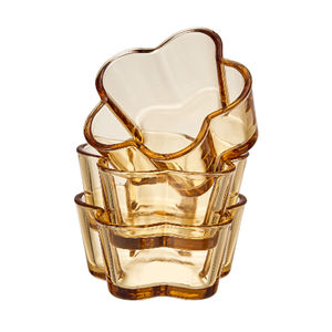 Linuo transparente ámbar resistente al calor alto borosilicato <span class=keywords><strong>cerveza</strong></span> ensalada postre fruta tazón de vidrio plato redondo conjunto Kit para Decoración - Product Image 3