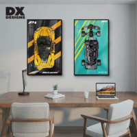 Cadre de présentation pour modèle de voiture, cadre de vitrine mural compatible avec les blocs de construction de supercars Lamborghini/Ferrari/Ford