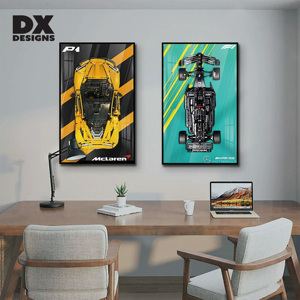 Marco de exhibición para modelo de coche, marco de exhibición para montaje en pared compatible con bloques de construcción de superdeportivos Lamborghini/Ferrari/Ford - Product Image 4