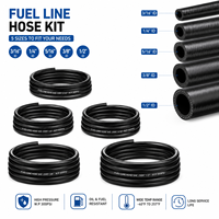 Kit de tuyaux de carburant, tuyau de carburant en caoutchouc NBR SAE J30R7 avec colliers de serrage, diamètres intérieurs 3/16" 1/4" 5/16" 3/8" 1/2" pour automobile, tondeuse à gazon et moteurs
