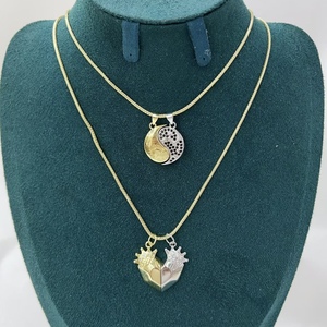 <span class=keywords><strong>BD</strong></span>-C5780 Collier Ailes Danseuses pour Meilleure Amie, Sœur Chérie, avec Cœurs et Fleurs en Émail, Collier BFF en Or 18 carats - Product Image 5