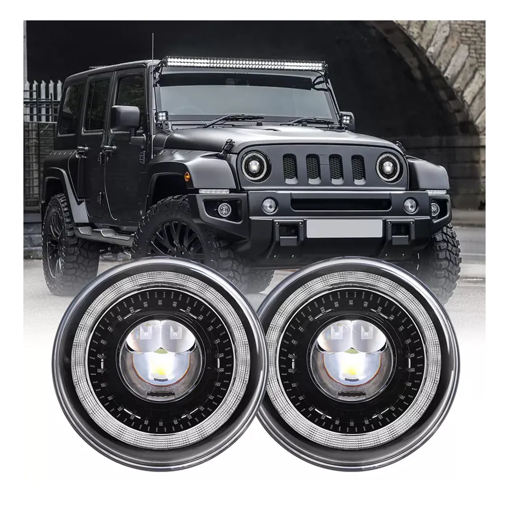 Other Hid Chip Super Car Light accessories 7 Inch Round Led Auto Headlight 60W 7" Round Projector Headlight For Jeep Wrangler Jk