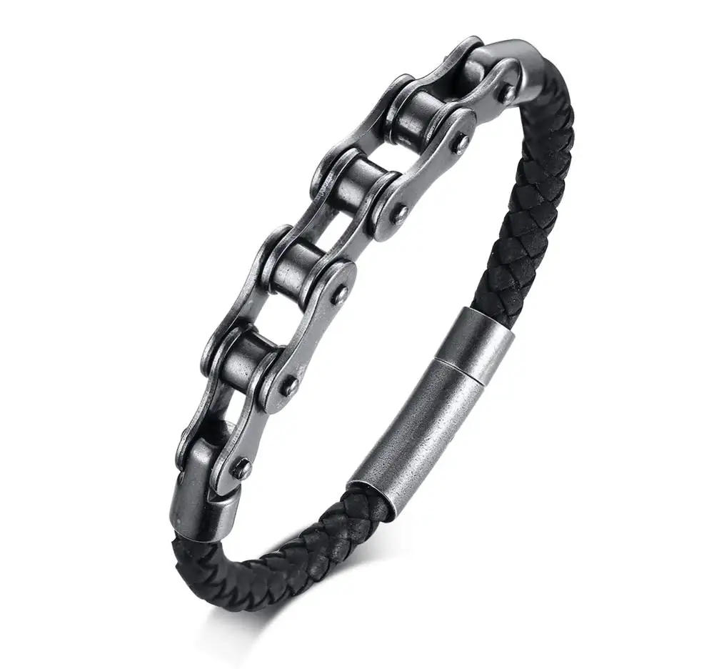 Pulsera de cadena de acero inoxidable para hombre, venta al por mayor