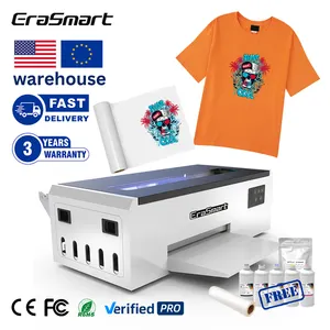Erasmart RTS L1800 2024 mini dtf printer mesin cetak a4 dtf printer t-shirt topi flexographic tekstil inkjet printer