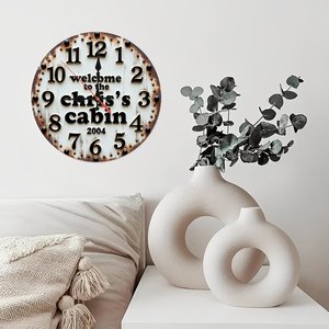 Round Wooden <b>Wall</b> <b>Clock</b> 25cm Rural Countryside Style <b>Silent</b> Non Ticking Home Farmhouse Decor <b>Clock</b> - Product Image 3