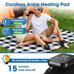 Ceinture de massage pour cheville rechargeable par USB, masseur de pied sans fil avec chauffage et vibration, attelle chauffante pour cheville - Product Image 2