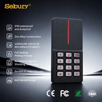 Keypad RFID Logam Tahan Air IP65 Wiegand 26-37bit Mudah Dipasang 125KHz EM HID 13.56MHz Mifare NFC Pembaca Kartu Kontrol Akses