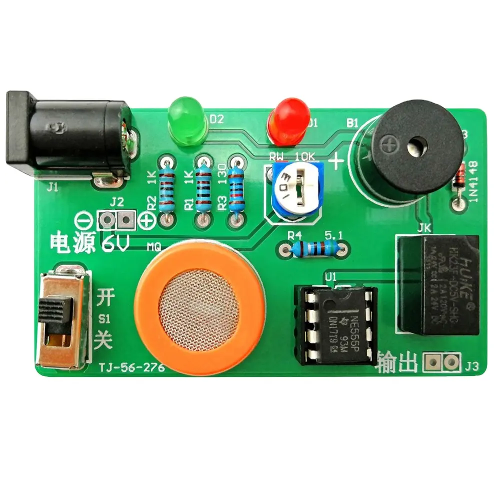 Kit Elektronik DIY MQ-3 Sensor Detektor Alkohol Penguji Sistem Alarm Komponen Suite