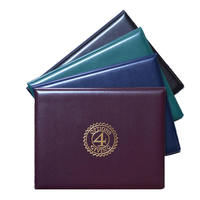 Gold Foil Custom Pu Leather A3 Certificate File Folder Holder Leather Diploma Holder