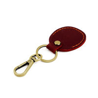 Porte-clés vintage en cuir cousu ovale bleu sarcelle avec boussole et orientation nautique pour accessoires de clés de voiture