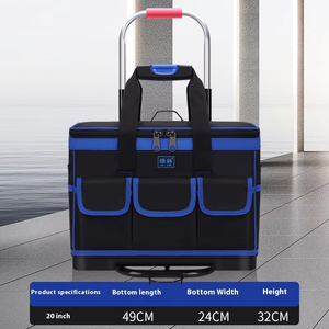 Bolsa de Herramientas con Ruedas de Tela Oxford Grande, Multifuncional, para Electricistas, con Base de Goma y Cierre de Cremallera - Product Image 6