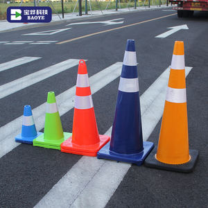 Baoye متعدد الألوان مخصص مطبوع 45 مربع من كلوريد البولي فينيل عاكس مخروط للسلامة المرورية لتحذير وتوجيه أعمال الطرق - Product Image 6